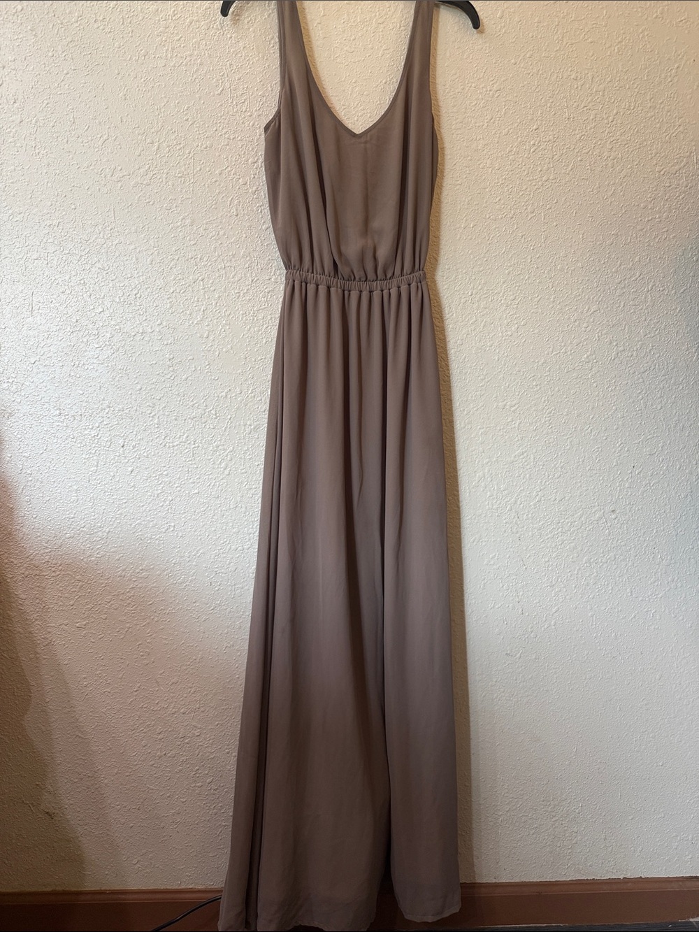 Show Me Your MuMu Taupe V-Neck Maxi Dress